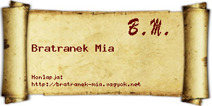 Bratranek Mia névjegykártya